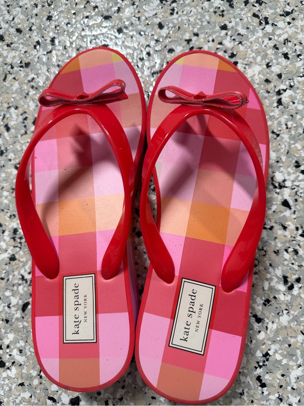 kate spade Red Textured Rubber Sole Sandals
